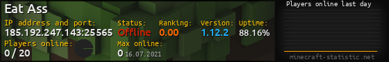 Userbar 560x90 with online players chart for server 185.192.247.143:25565