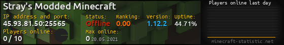 Userbar 560x90 with online players chart for server 45.93.81.50:25565