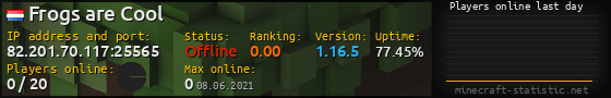 Userbar 560x90 with online players chart for server 82.201.70.117:25565