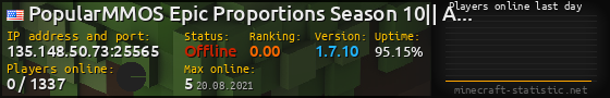 Userbar 560x90 with online players chart for server 135.148.50.73:25565