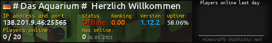 Userbar 560x90 with online players chart for server 138.201.9.46:25565