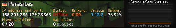 Userbar 560x90 with online players chart for server 138.201.255.179:25565