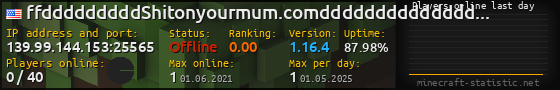 Userbar 560x90 with online players chart for server 139.99.144.153:25565