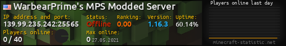 Userbar 560x90 with online players chart for server 139.99.235.242:25565
