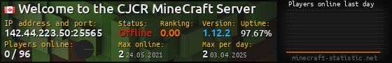 Userbar 560x90 with online players chart for server 142.44.223.50:25565