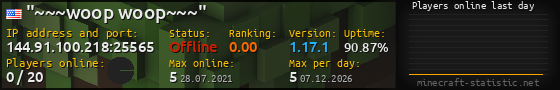 Userbar 560x90 with online players chart for server 144.91.100.218:25565