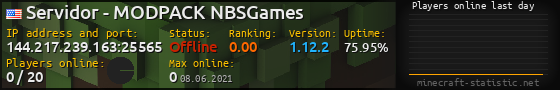 Userbar 560x90 with online players chart for server 144.217.239.163:25565