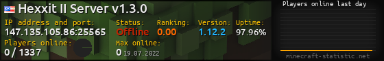 Userbar 560x90 with online players chart for server 147.135.105.86:25565