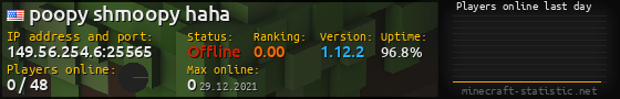 Userbar 560x90 with online players chart for server 149.56.254.6:25565
