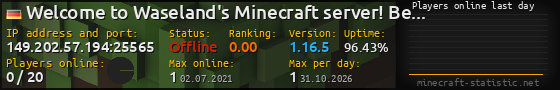 Userbar 560x90 with online players chart for server 149.202.57.194:25565