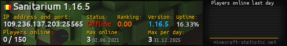 Userbar 560x90 with online players chart for server 109.236.137.203:25565