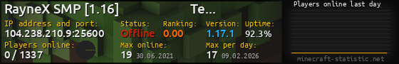 Userbar 560x90 with online players chart for server 104.238.210.9:25600
