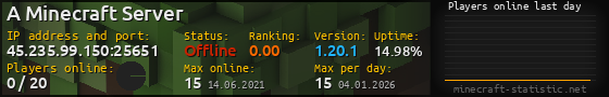 Userbar 560x90 with online players chart for server 45.235.99.150:25651