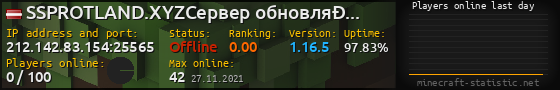 Userbar 560x90 with online players chart for server 212.142.83.154:25565