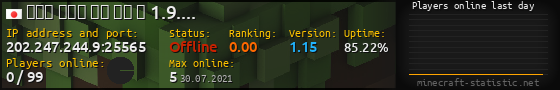Userbar 560x90 with online players chart for server 202.247.244.9:25565