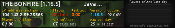 Userbar 560x90 with online players chart for server 104.143.2.59:25565