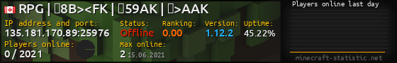Userbar 560x90 with online players chart for server 135.181.170.89:25976