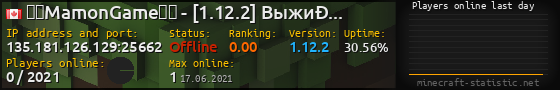 Userbar 560x90 with online players chart for server 135.181.126.129:25662