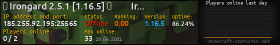 Userbar 560x90 with online players chart for server 185.255.92.195:25565