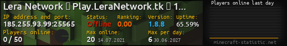 Userbar 560x90 with online players chart for server 185.255.93.99:25565