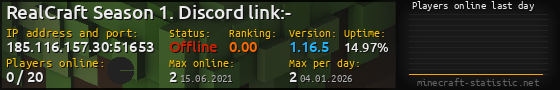 Userbar 560x90 with online players chart for server 185.116.157.30:51653