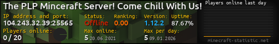 Userbar 560x90 with online players chart for server 104.243.32.39:25565