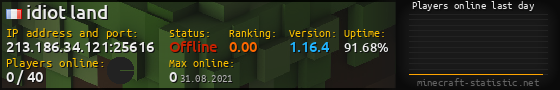 Userbar 560x90 with online players chart for server 213.186.34.121:25616