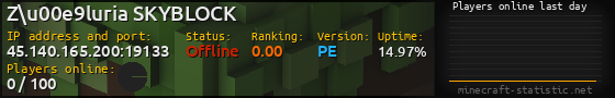 Userbar 560x90 with online players chart for server 45.140.165.200:19133