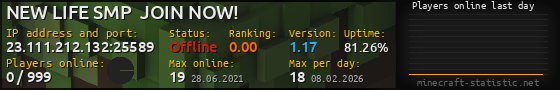 Userbar 560x90 with online players chart for server 23.111.212.132:25589