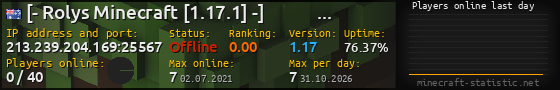 Userbar 560x90 with online players chart for server 213.239.204.169:25567