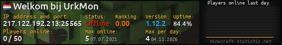 Userbar 560x90 with online players chart for server 217.122.192.213:25565