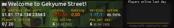 Userbar 560x90 with online players chart for server 51.81.174.138:25583