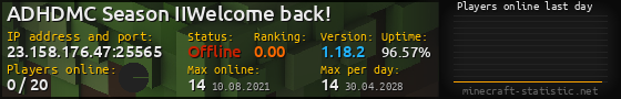 Userbar 560x90 with online players chart for server 23.158.176.47:25565