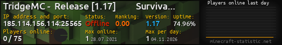 Userbar 560x90 with online players chart for server 185.114.156.114:25565