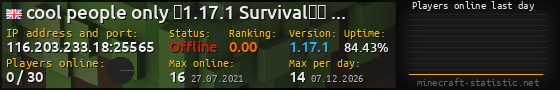 Userbar 560x90 with online players chart for server 116.203.233.18:25565