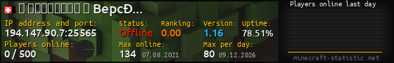 Userbar 560x90 with online players chart for server 194.147.90.7:25565