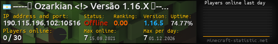 Userbar 560x90 with online players chart for server 190.115.196.102:10516