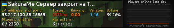 Userbar 560x90 with online players chart for server 95.217.100.58:25859