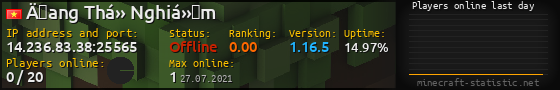 Userbar 560x90 with online players chart for server 14.236.83.38:25565
