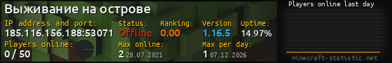 Userbar 560x90 with online players chart for server 185.116.156.188:53071