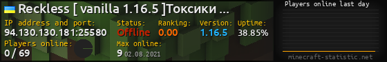 Userbar 560x90 with online players chart for server 94.130.130.181:25580