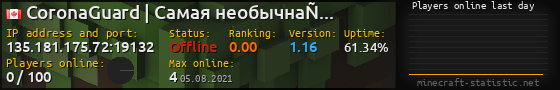 Userbar 560x90 with online players chart for server 135.181.175.72:19132