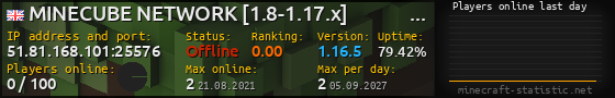 Userbar 560x90 with online players chart for server 51.81.168.101:25576