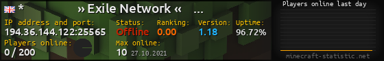 Userbar 560x90 with online players chart for server 194.36.144.122:25565