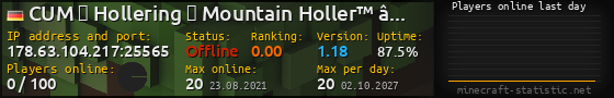 Userbar 560x90 with online players chart for server 178.63.104.217:25565