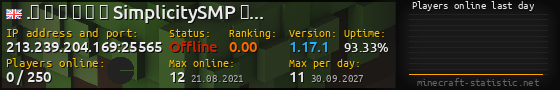 Userbar 560x90 with online players chart for server 213.239.204.169:25565