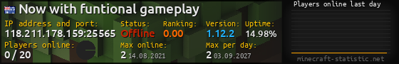 Userbar 560x90 with online players chart for server 118.211.178.159:25565