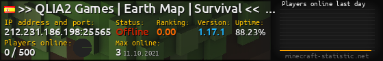 Userbar 560x90 with online players chart for server 212.231.186.198:25565