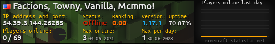 Userbar 560x90 with online players chart for server 54.39.3.144:26285