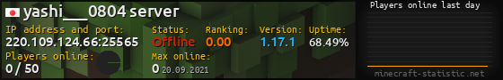 Userbar 560x90 with online players chart for server 220.109.124.66:25565